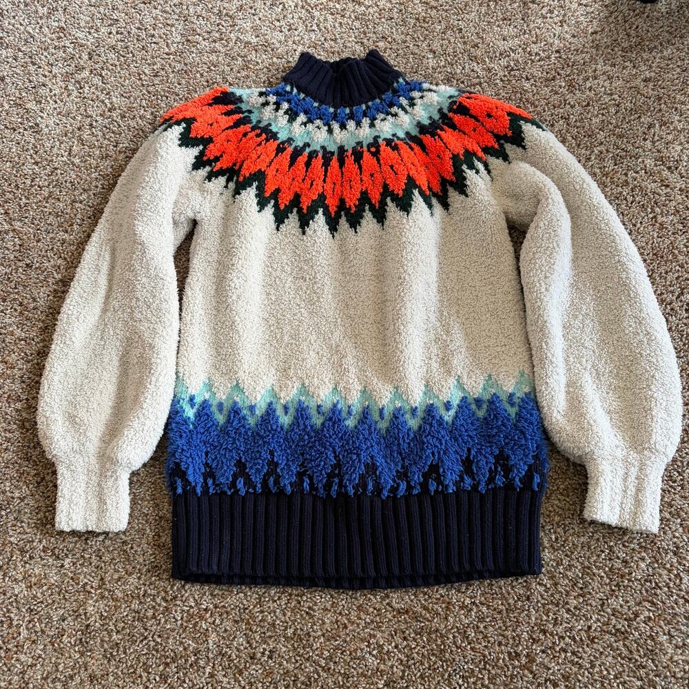 Anthropologie Pilcro Women’s Fair Isle Mockneck Pullover Sweater Nordic XS - Picture 8 of 8